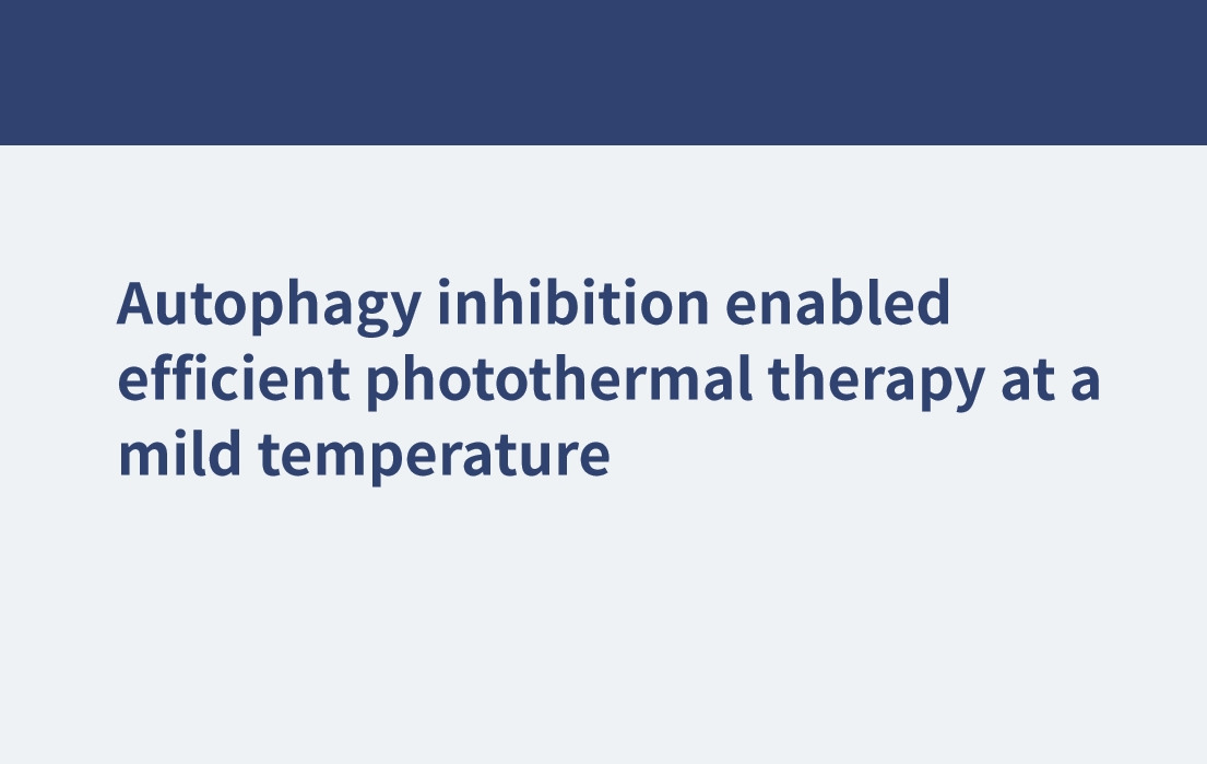 自噬抑制使光热治疗在温和的温度下有效